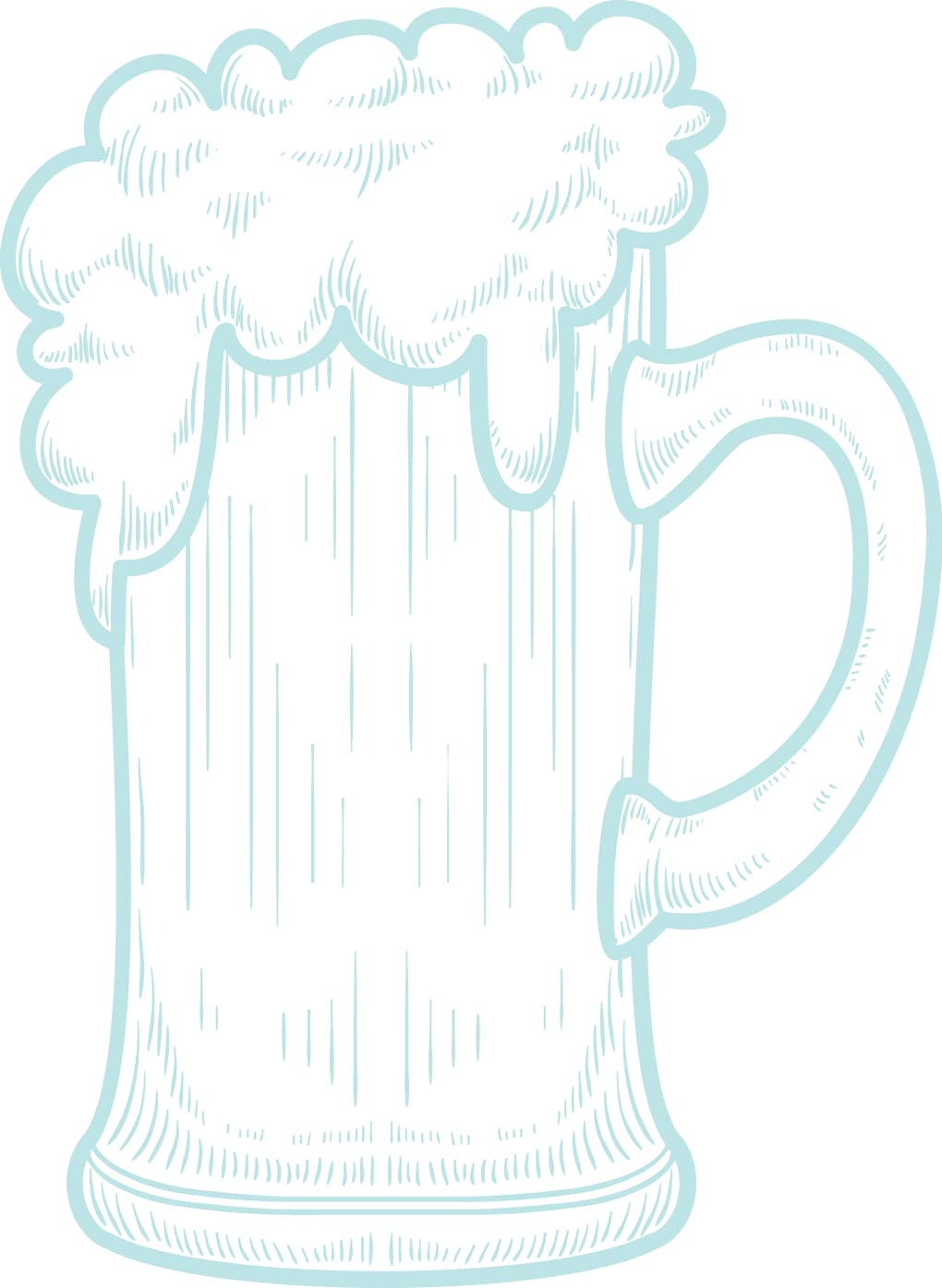 Illustration of a full mug of beer with foam on top