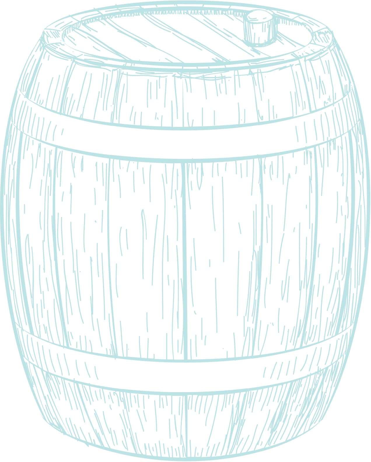 Illustration of an antique wooden wine barrel